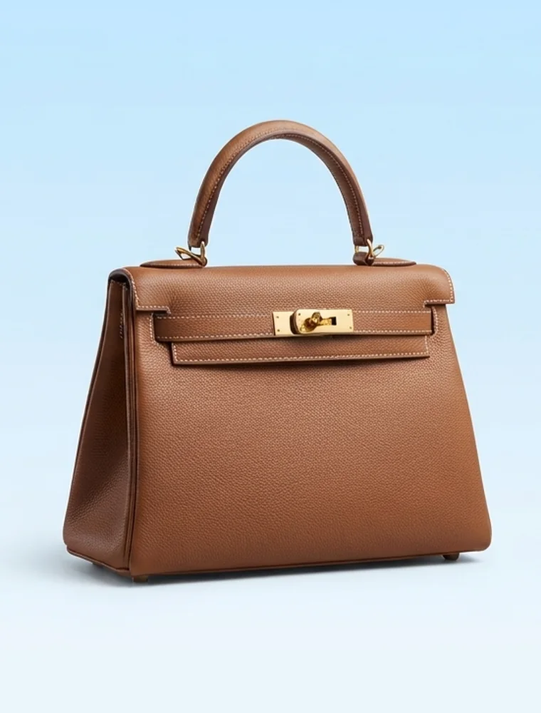 Sac à main en cuir camel
